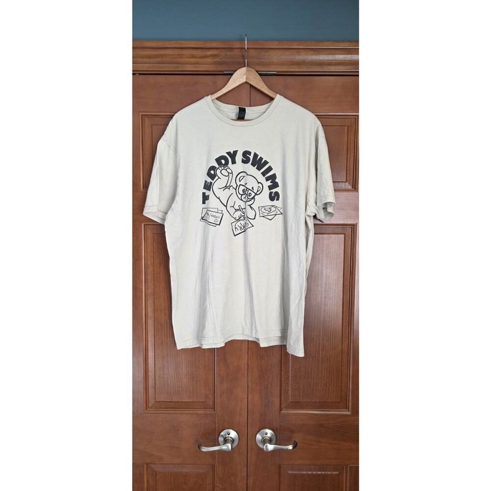 Teddy Swims Shirt Sad Teddy Bear XL Mens Tan